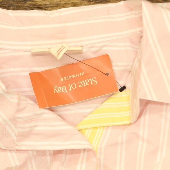 NWT State Of Day Striped 2-Piece Lounge Set Shorts Top Parfait Pink M - Picture 7 of 8
